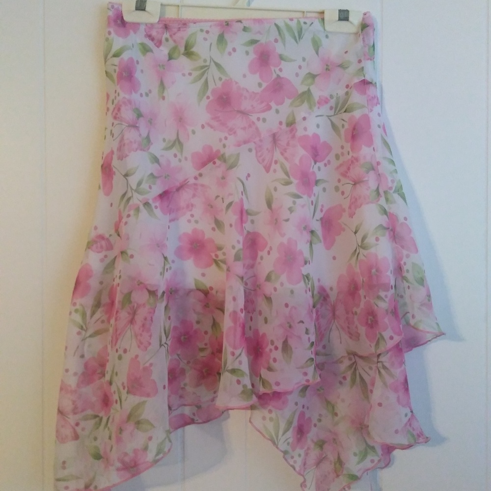 Pink Floral Skirt